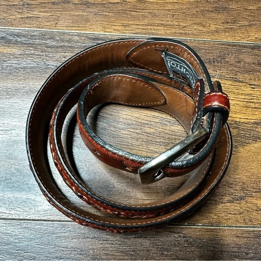 Brighton Brown Braided Leather Belt